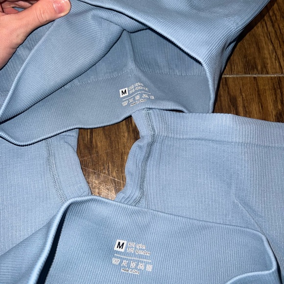 Light Blue Ribbed Two-Piece Set - Picture 2 of 2